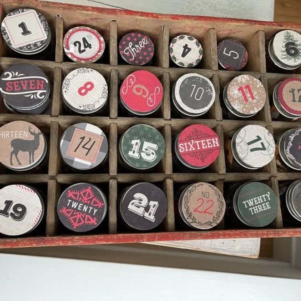 Christmas Advent Calendar in vintage coke crate